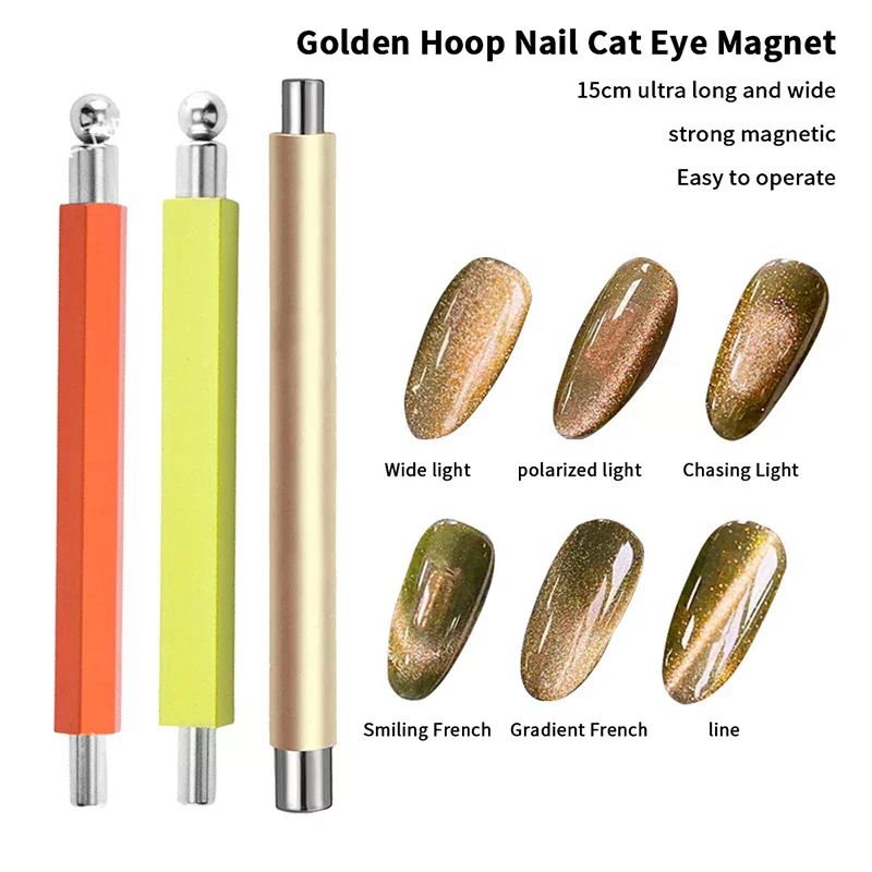 

Double Head Cat's Eye Nail Magnetic Stick With Steel Ball Multifunctional Nail Magnet Tool Pens For DIY Salon Studio Or Home Use