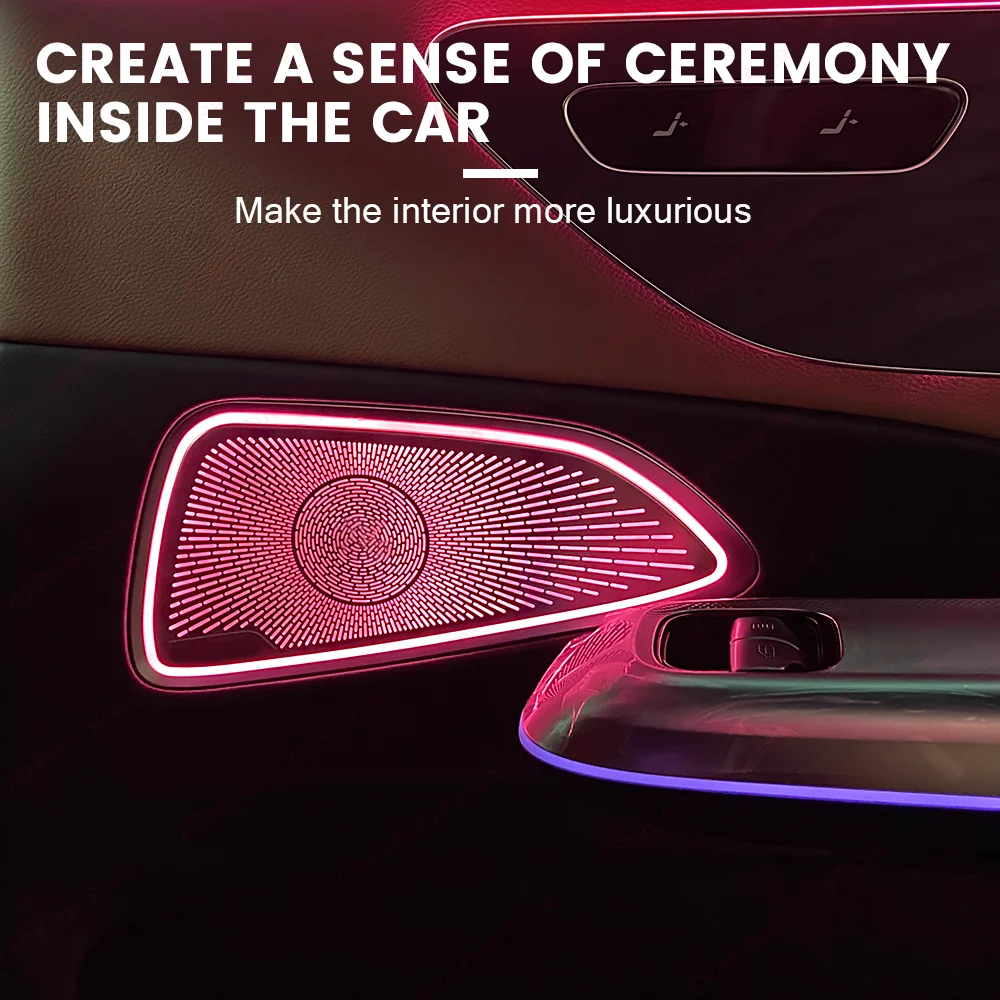 NEW 64 Colors Led Metal Speaker Luminous Cover Ambient Light For Mercedes Benz E Class W214 Car Interior Lamp Accesorios