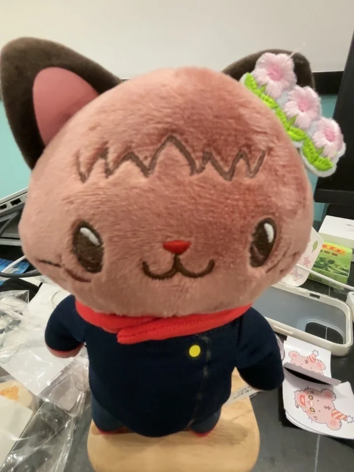 Jujutsu Line Figre Gegenseitige Hilfe Satoru Shimo zu Win Fushiguro Megumi Housey Teetrinken Satoru Katze Push Toy Anime Periperhal Ka R und Sound und Y Technique ft