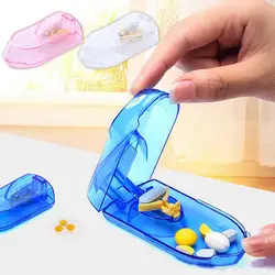 Sealing Pill Box Transparent Adjustable Cutting Plastic Vitamin Tablet Pill Cutter Medicine Splitter Divided Holder For Trip