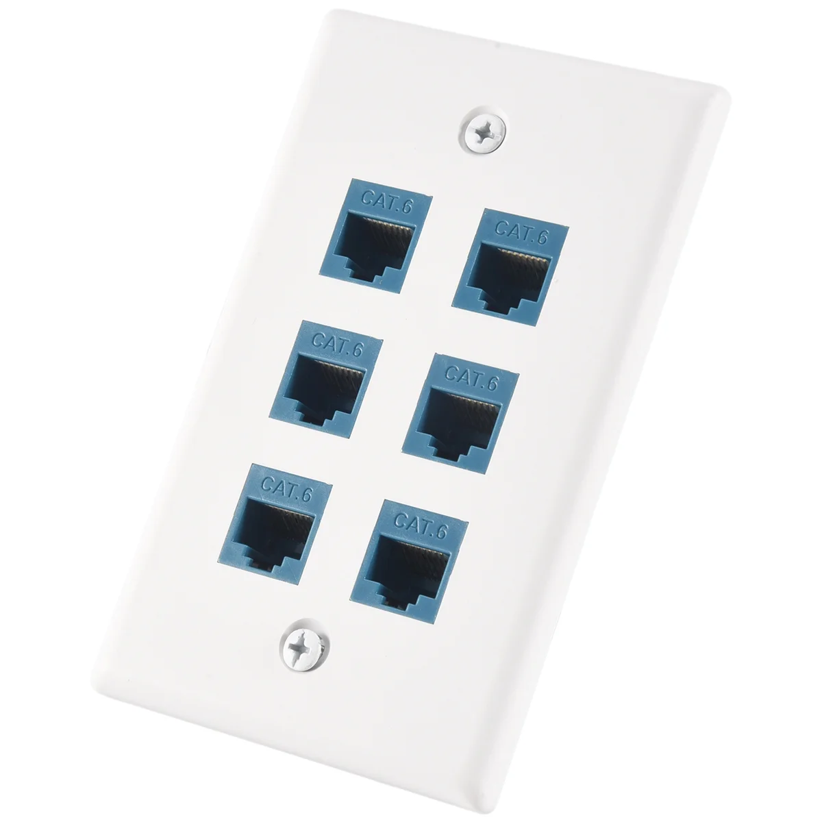 Y31A Cat 6 Ethernet Wall Plate 6 Port,Ethernet Wall Plate Female-Female Removable Compatible with Cat7/6/6E/5/5E