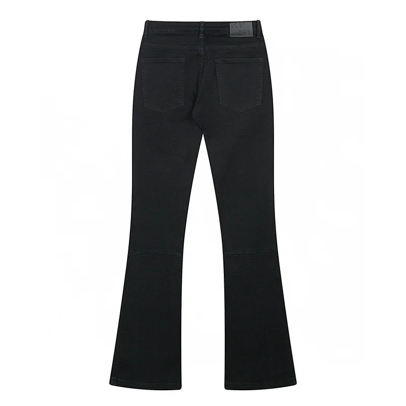 LOSTSHDWS Jeans American Street Fashion Casual Pants Orange Embroidery Flower Button Lostshdws Denim Trousers Men