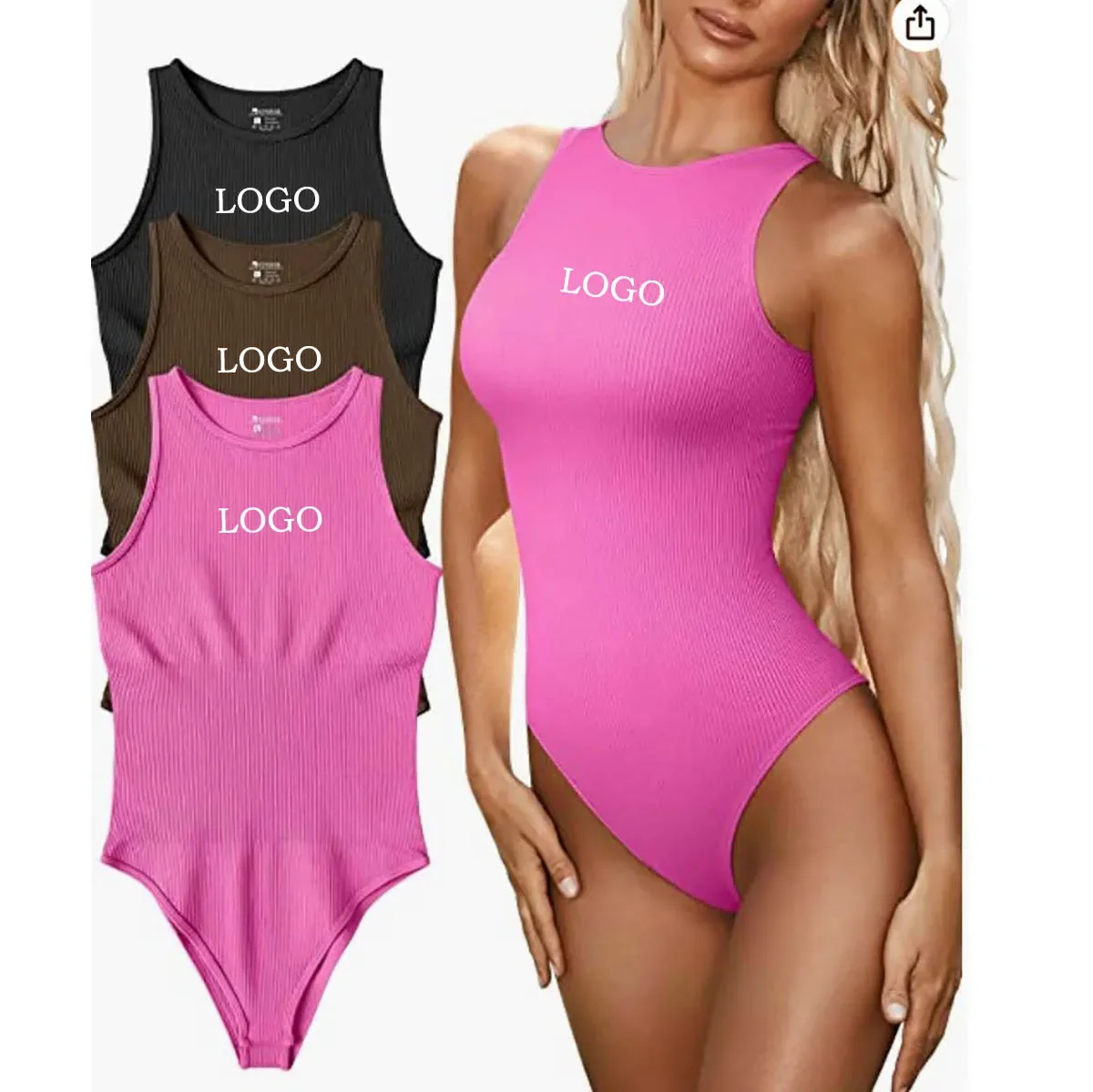 

Custom logo popular 2023 summer tight fitting jumpsuit sleeveless pit stripe jumpsuit triangle jumpsuit conjuntos para mujeres