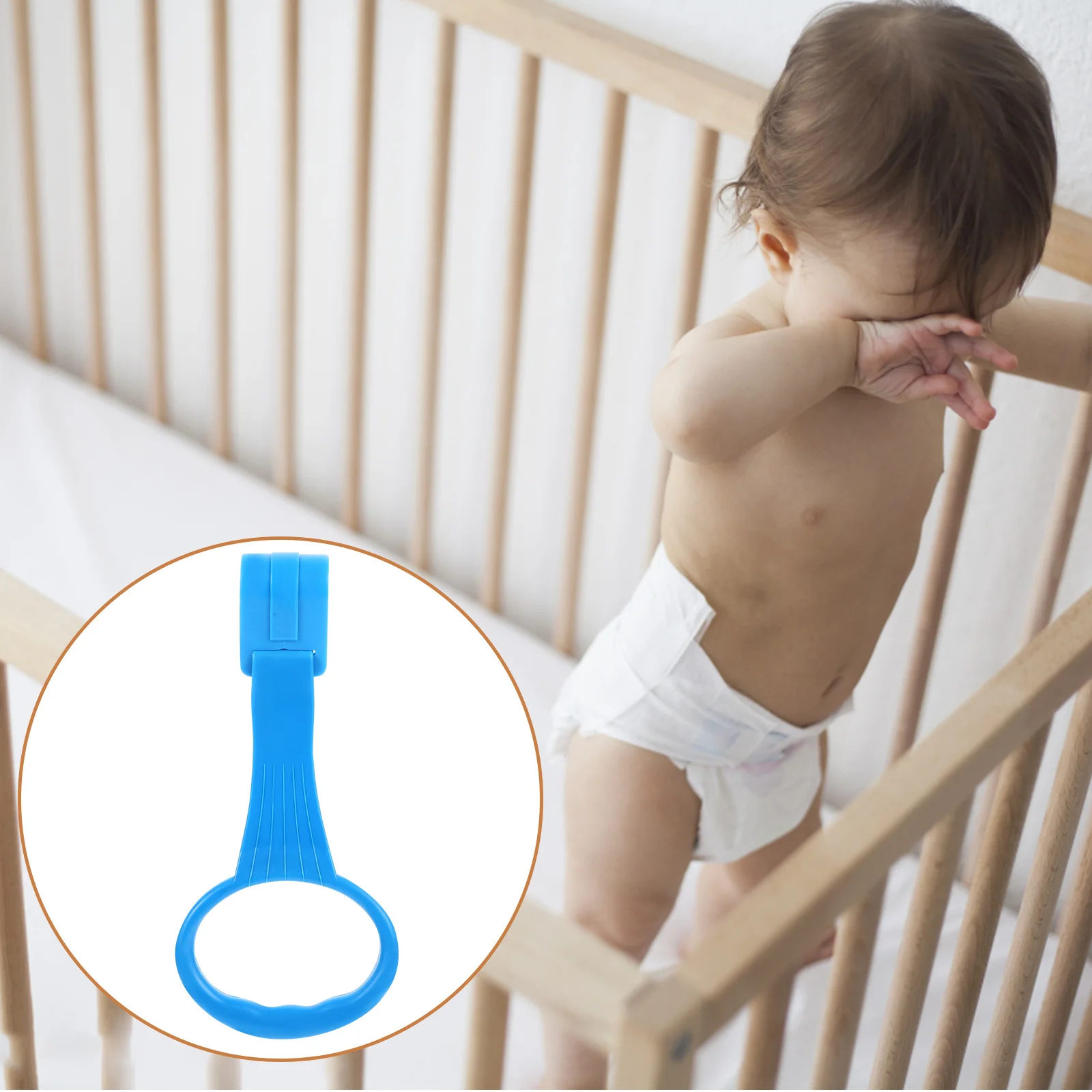 1Pair Baby Bed Pull Up Rings Walking Exercise Assistant Durable Design Bright Colors Smooth Edges Safe for Infant Crib Standing