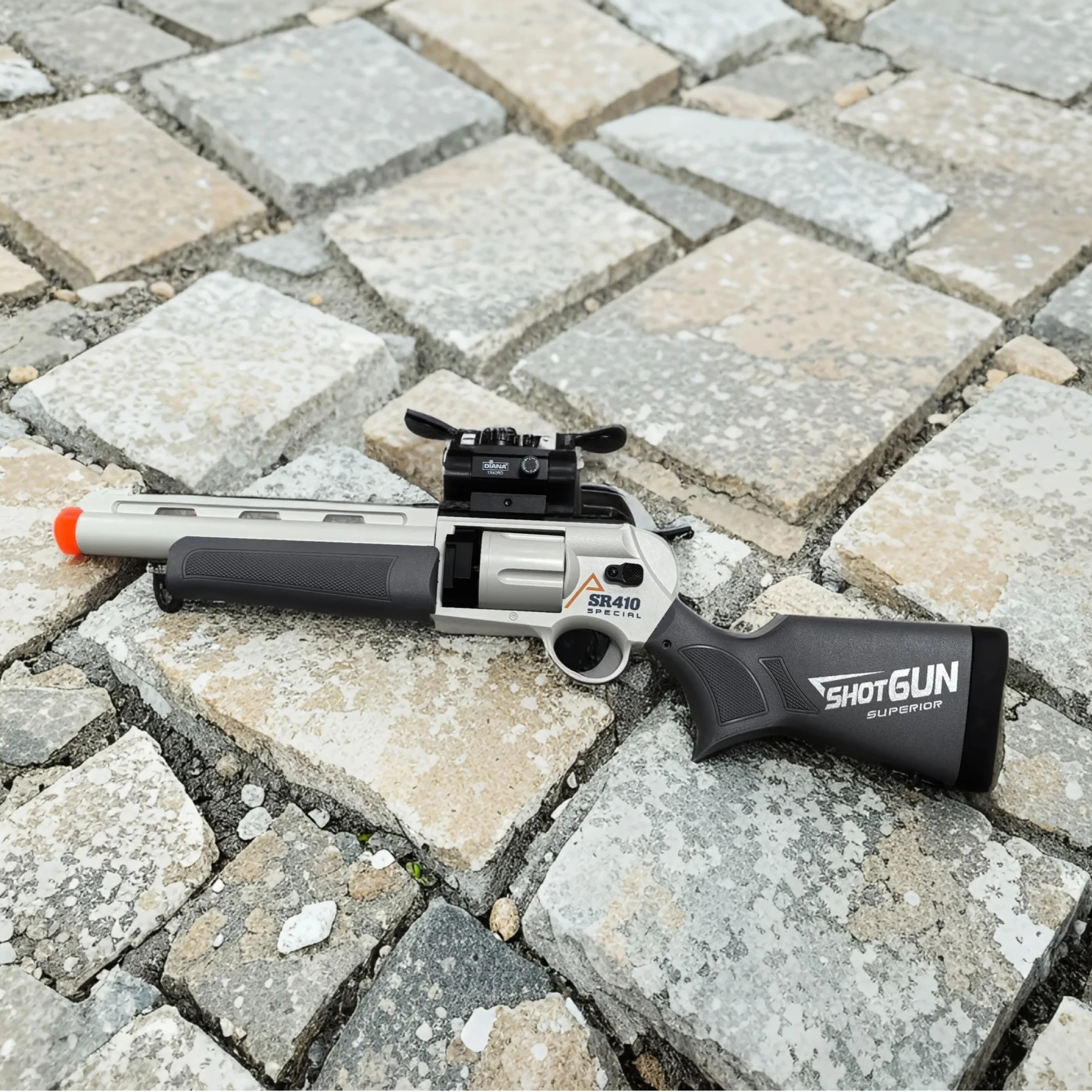 SR410 Revolver Pistole giocattolo a proiettile morbido Eva sicuro per giochi di battaglia di tiro d'azione Pistole sportive giocattolo di pirata Regali per bambini