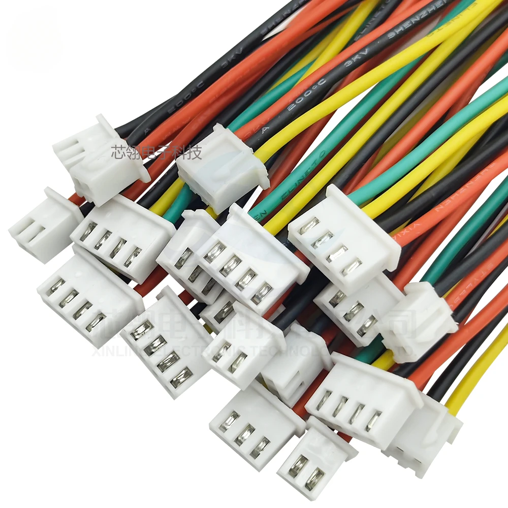 10pcs XH2.54 Single/Double Head High Temperature Soft Silicone Terminal Cable 3239-26AWG Electron Wire 2p3p-12P
