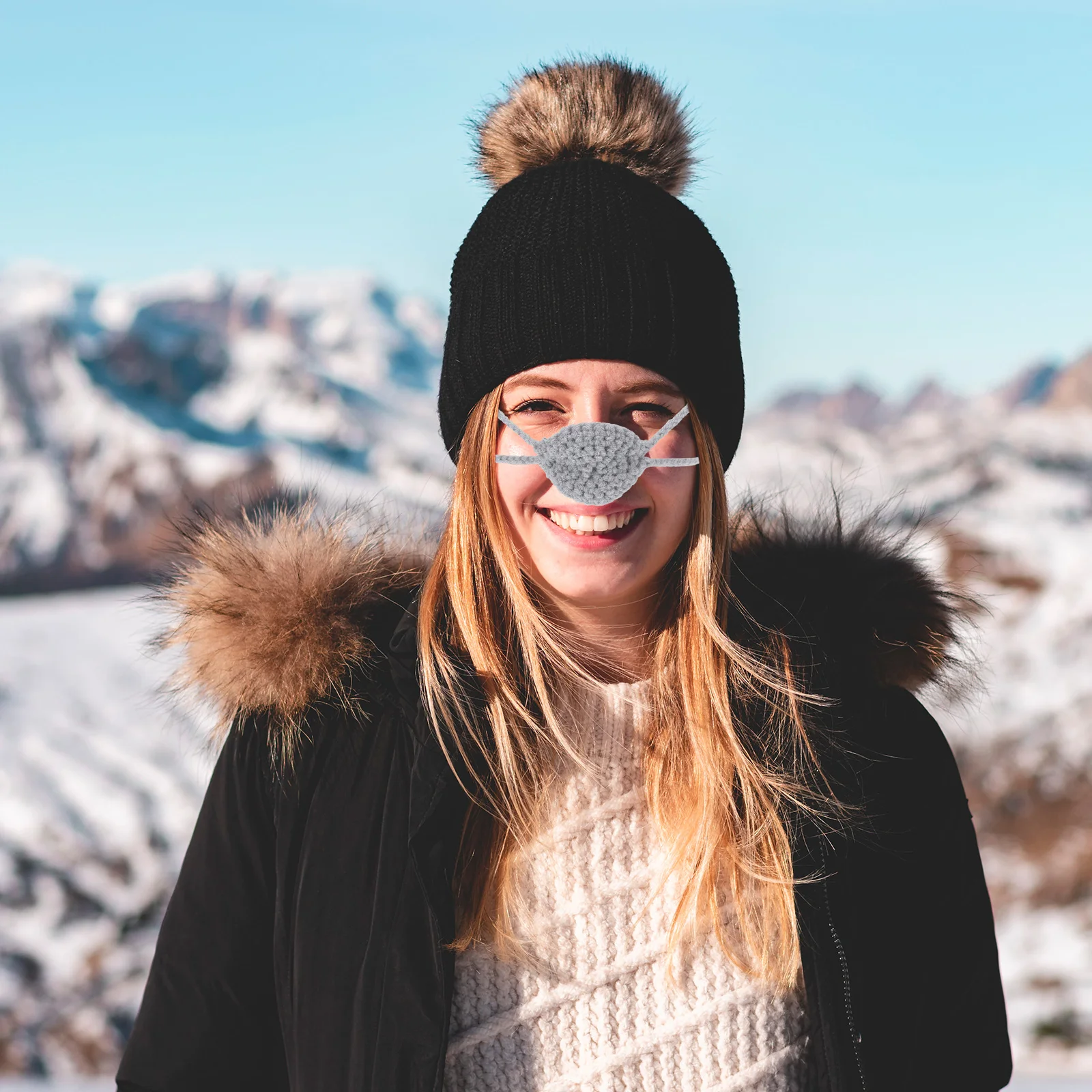 Lã macia inverno nariz mais quente guarda aconchegante proteção confortável tempo frio esqui snowboard atividades ao ar livre