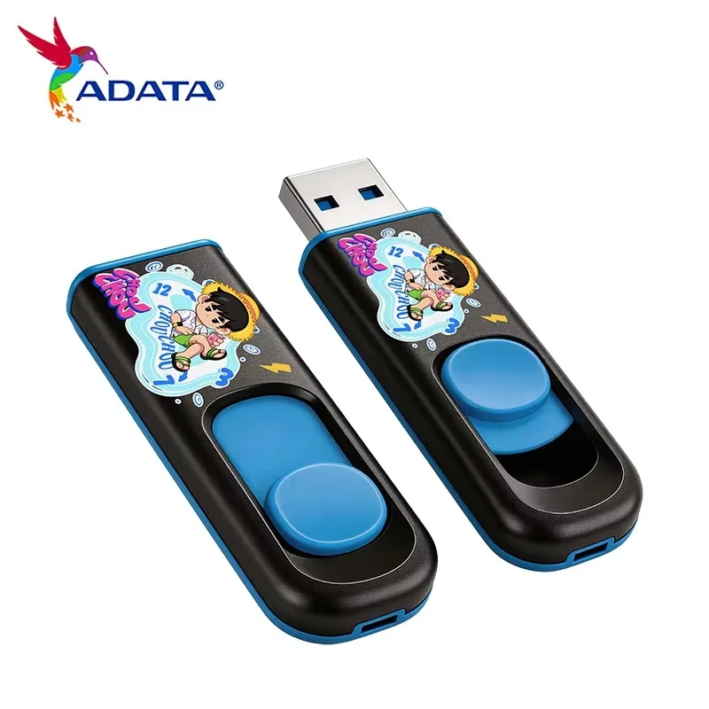 ADATA UV128 32GB/64GB/128GB USB 3.2 Flash Drive Jay Chou Zhou Classmate IP Retractable Pen Drive for PC Laptop Car Audio