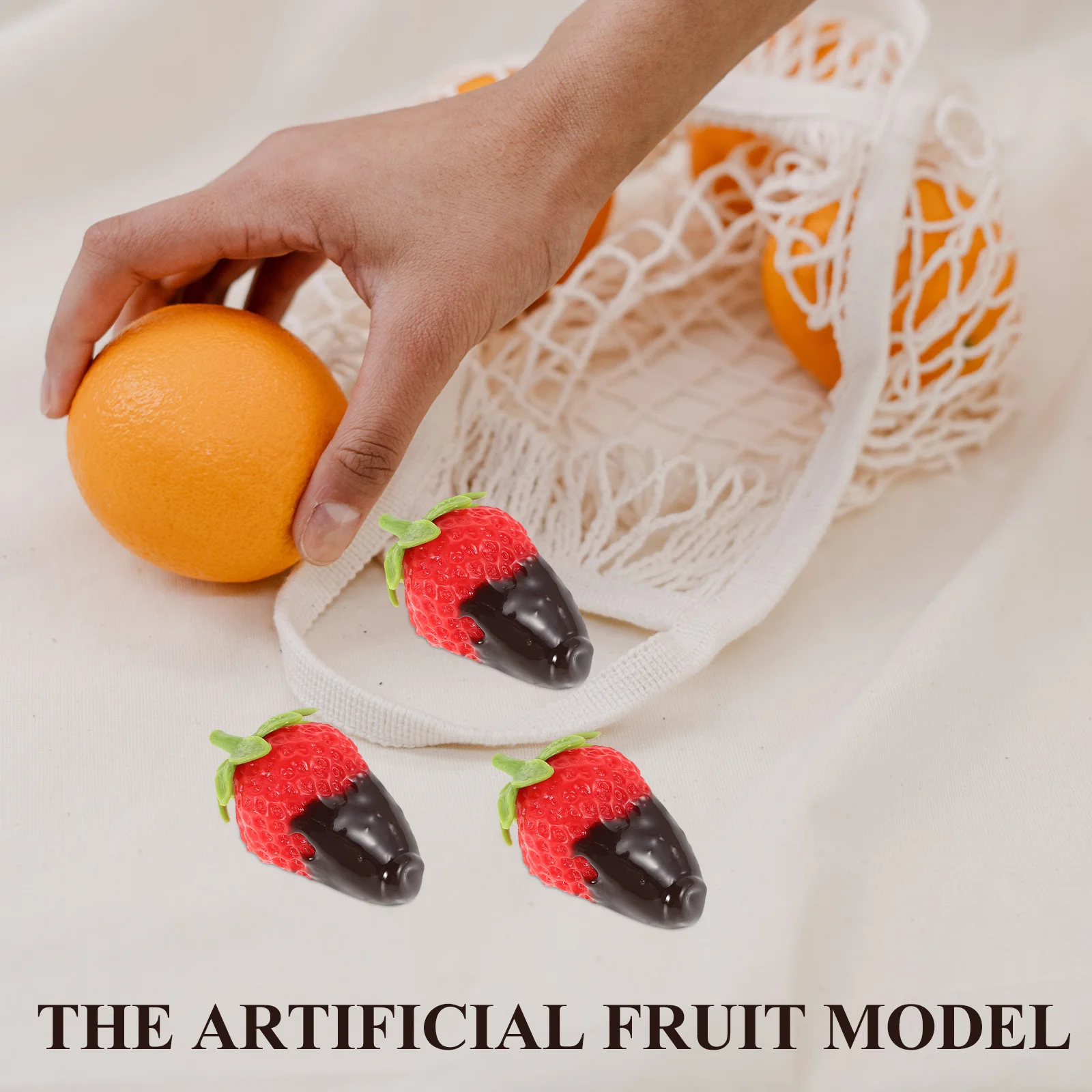 4 Uds. De centros de mesa de fresa de simulación de decoración de frutas artificiales realistas para fiesta en casa, cocina, suministros para manualidades Diy, fruta falsa