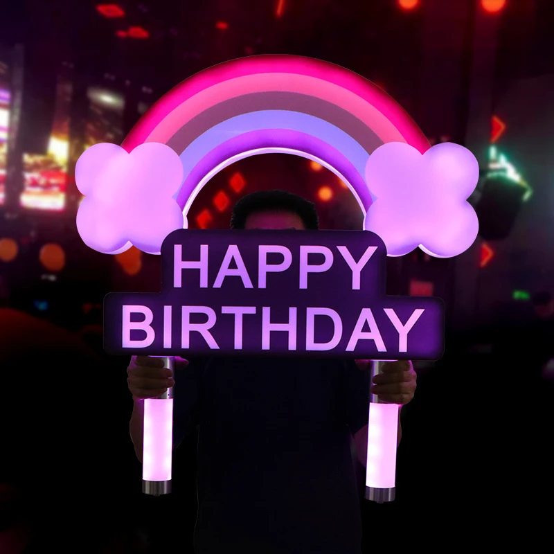 ledLuminous acrylic hand-held sign for bars and nightclubsKTVRainbow wine dispenser props with various styles of custom signs