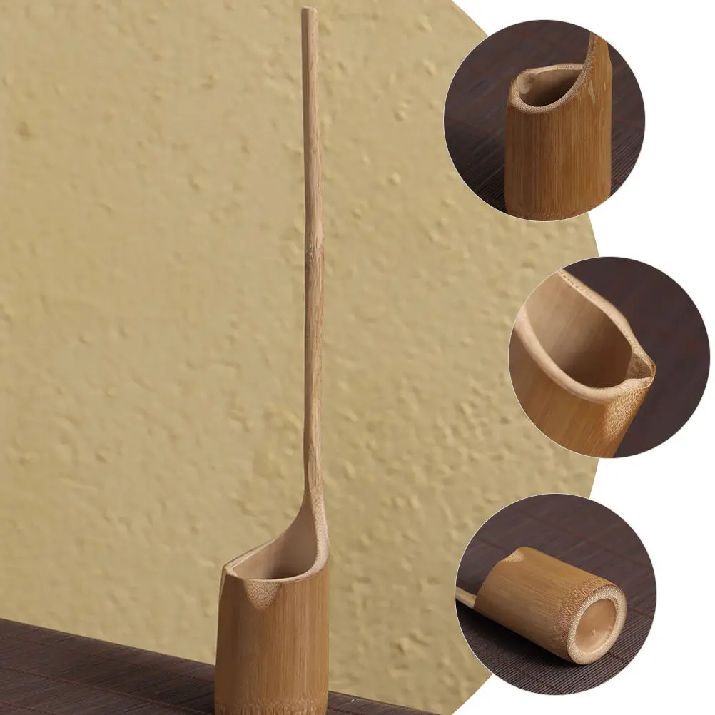 Bamboo Ladle Long Handle Wine Dipper Spoon for Kitchen Water Scooping Tea Ceremony Home Supplies Drip Control Liquid