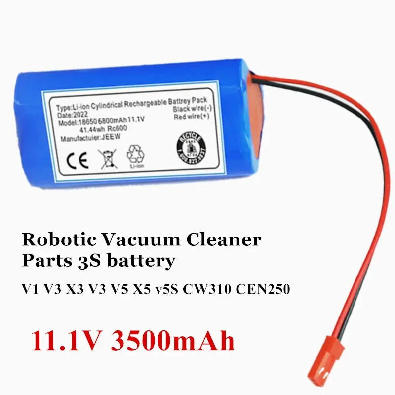 Replacement Battery Pack for Ecovacs Ilife V1 V3 X3 V3 V5 X5 V5S CW310 CEN250 Robotic Vacuum Cleaner - 11.1V 3500mAh