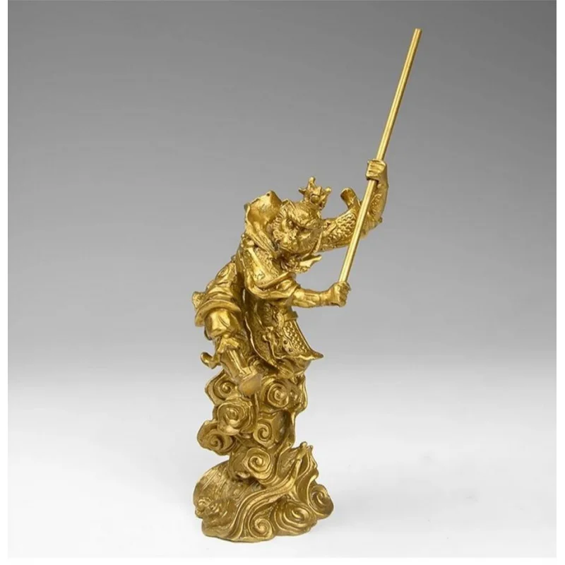 COPPER STATUE Pure copper Qi Tian great sage Sun Wukong defeats Buddha copper monkey household geomancy copper ware