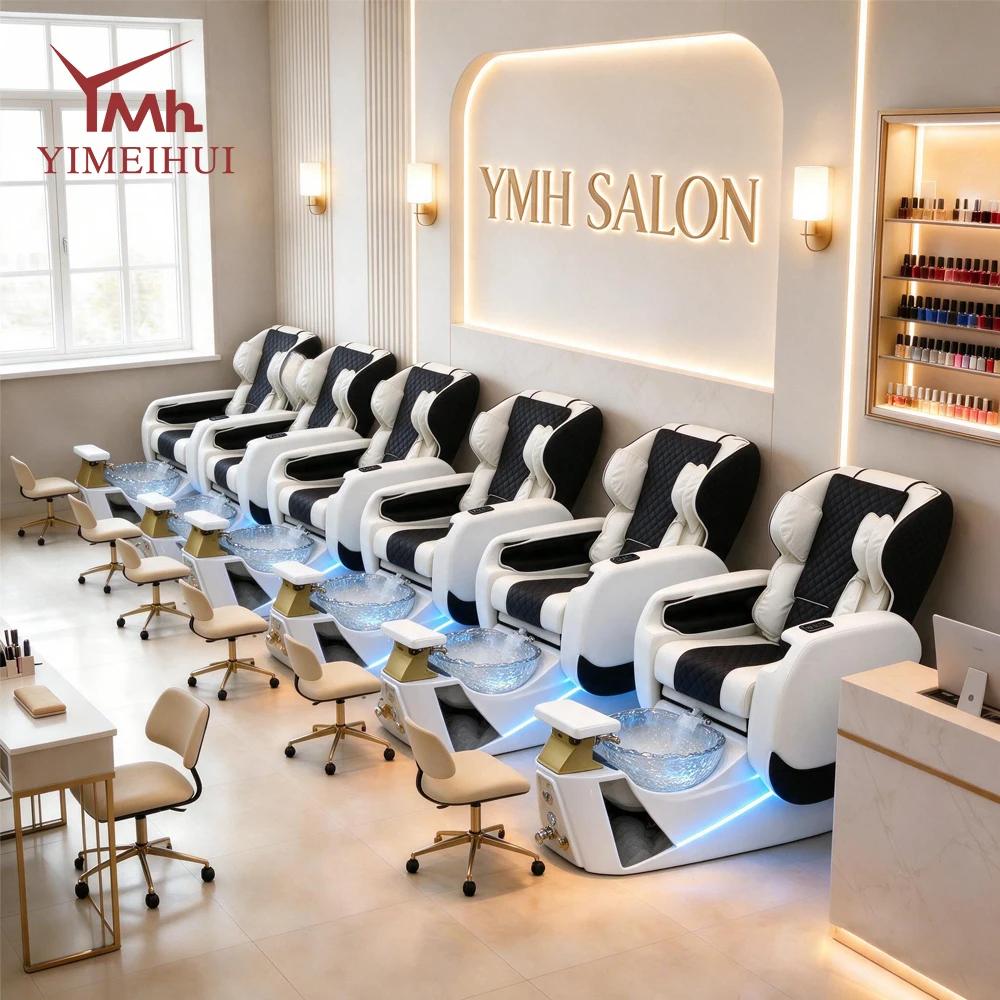 Whirlpool Foot Massage Spa Pedicure Chairs Luxury High Back airbag Massage economic Pedicure Chair for Nail Salon