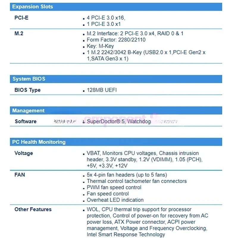 C9X299-RPGF-L Server Motherboard For Supermicro X299 LGA2066 Support x 4-way GPU Deep learning
