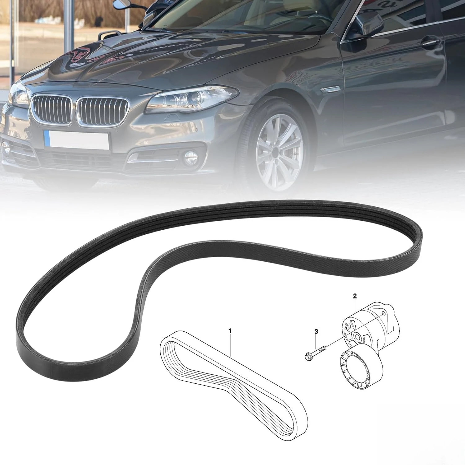 11287512762 Ribbed V-Belt Serpentine Belt 2000-2008 Fit For BMW E46 E83 E53 E85 11281437450,11281437872,11281744986