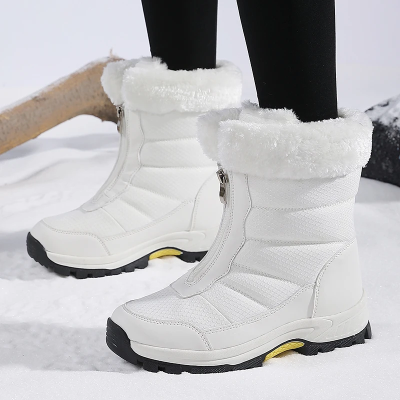 Winter Women Snow Boot High-top Waterproof Ankle Boots Ladies Thick Plus Warm Snow Hiking Boots Outdoor Cotton Shoes Sneakers