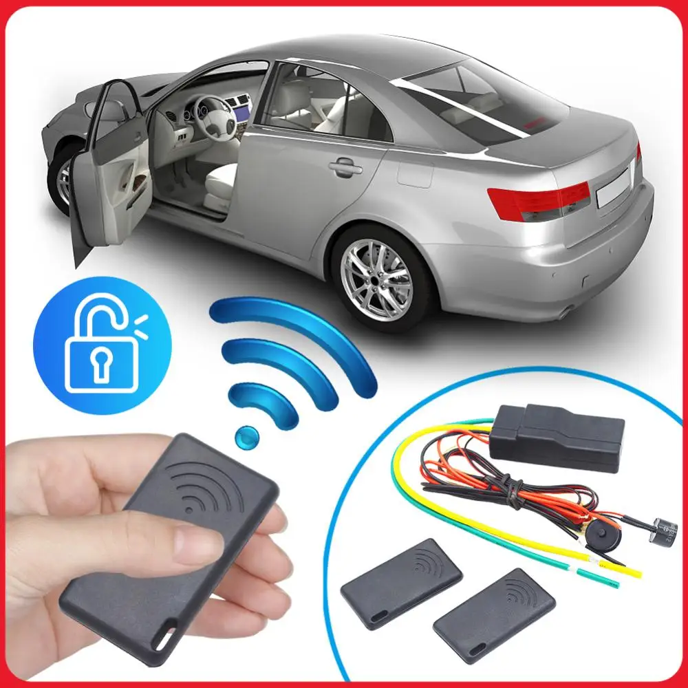 

12V Wireless Car Engine Lock 2-8 Meter Sensor Anti-theft Device Anti-Hijacking 2.4GHz RFID Auto Car Alarm Engine Dark Lock Alarm