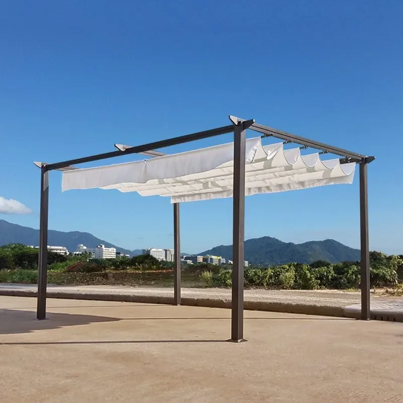 Aluminum Outdoor Courtyard Shade Tent for Garden Homestay Villa Parking Shed Simple Grape Climbing Vine Rack