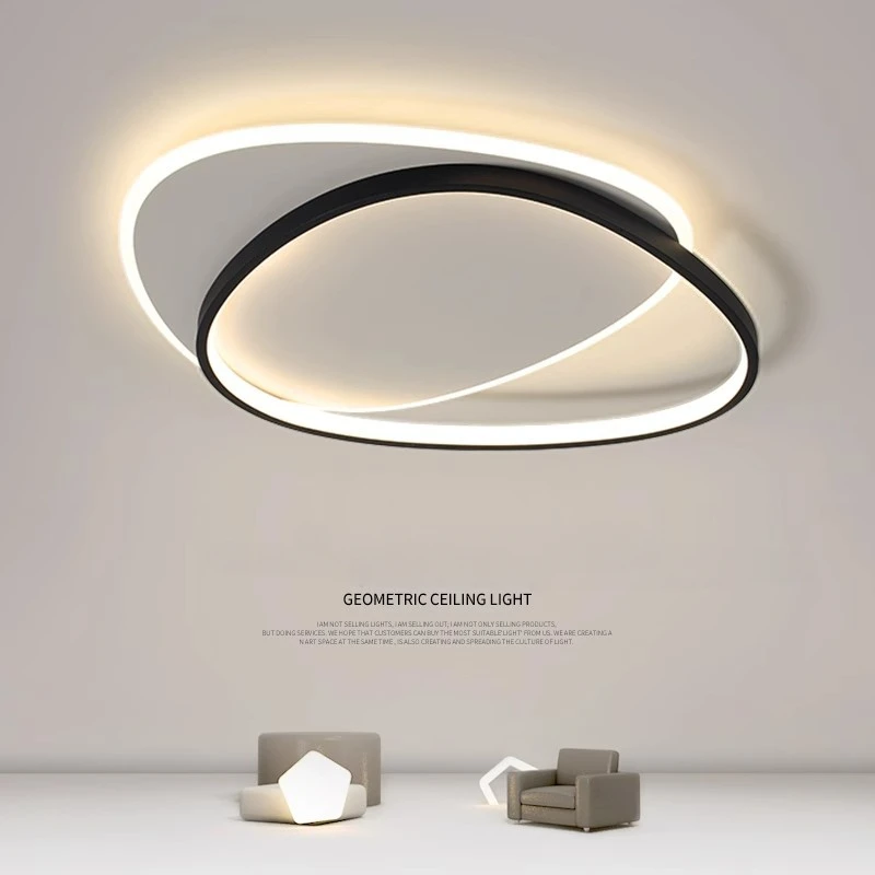 Lámpara LED ultrafina de estilo nórdico para decoración de habitación, luz redonda creativa para dormitorio principal, líneas entrelazadas artísticas