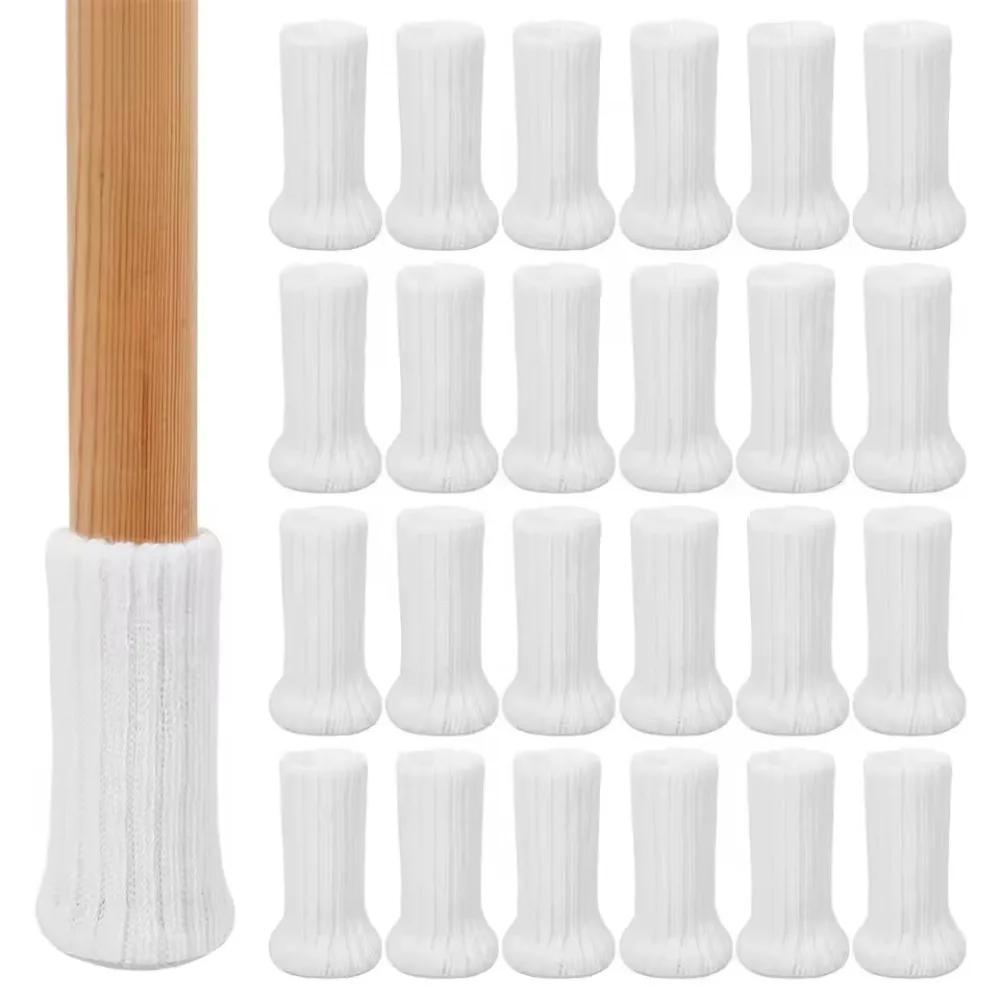 24 stuks stille gebreide meubelpoten sok vilt basis elastische vloerbeschermer slijtvaste universele stoelpootafdekking tafel