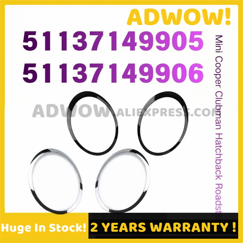 51137149905 51137149906 For 2007-2015 R55 R56 R57 R58 R59 Mini Cooper Clubman Hatchback Roadster Headlight Trim Ring Bezel Cover
