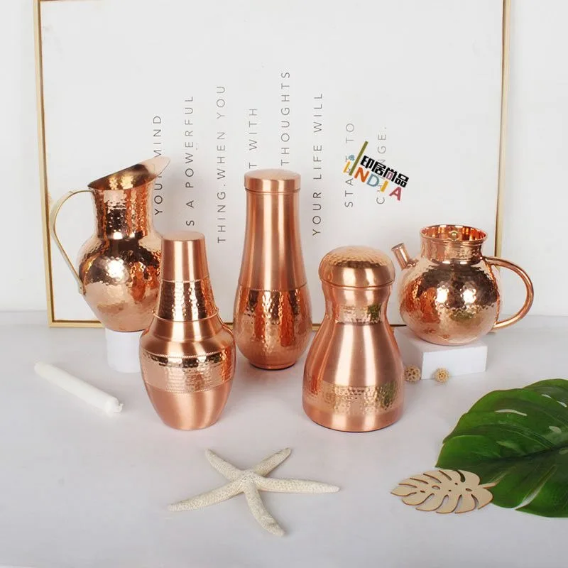 Hand Hammered Copper Water Pitcher Large Capacity Cold Water Kettle Southeast Asian Style Household Drinkware