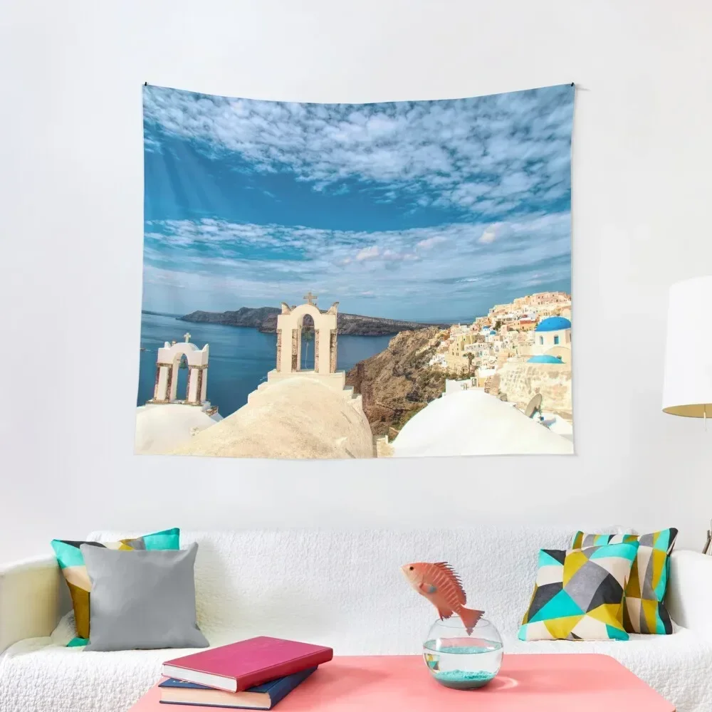 

Beautiful Santorini Tapestry Decorative Wall Mural Aesthetic Room Decor Korean Cute Room Things Tapestry