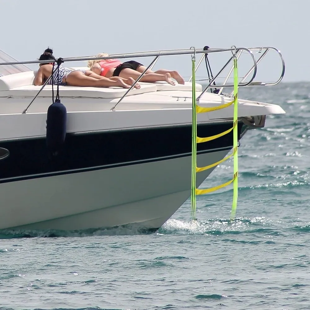 3/4/5-Stufige Bootsseilleiter Wiederverwendbare Nylon-Yacht-Seitenleiter Langlebige Hochbelastbare Kletterleiter für Kanu-Einsatz – Detail 4