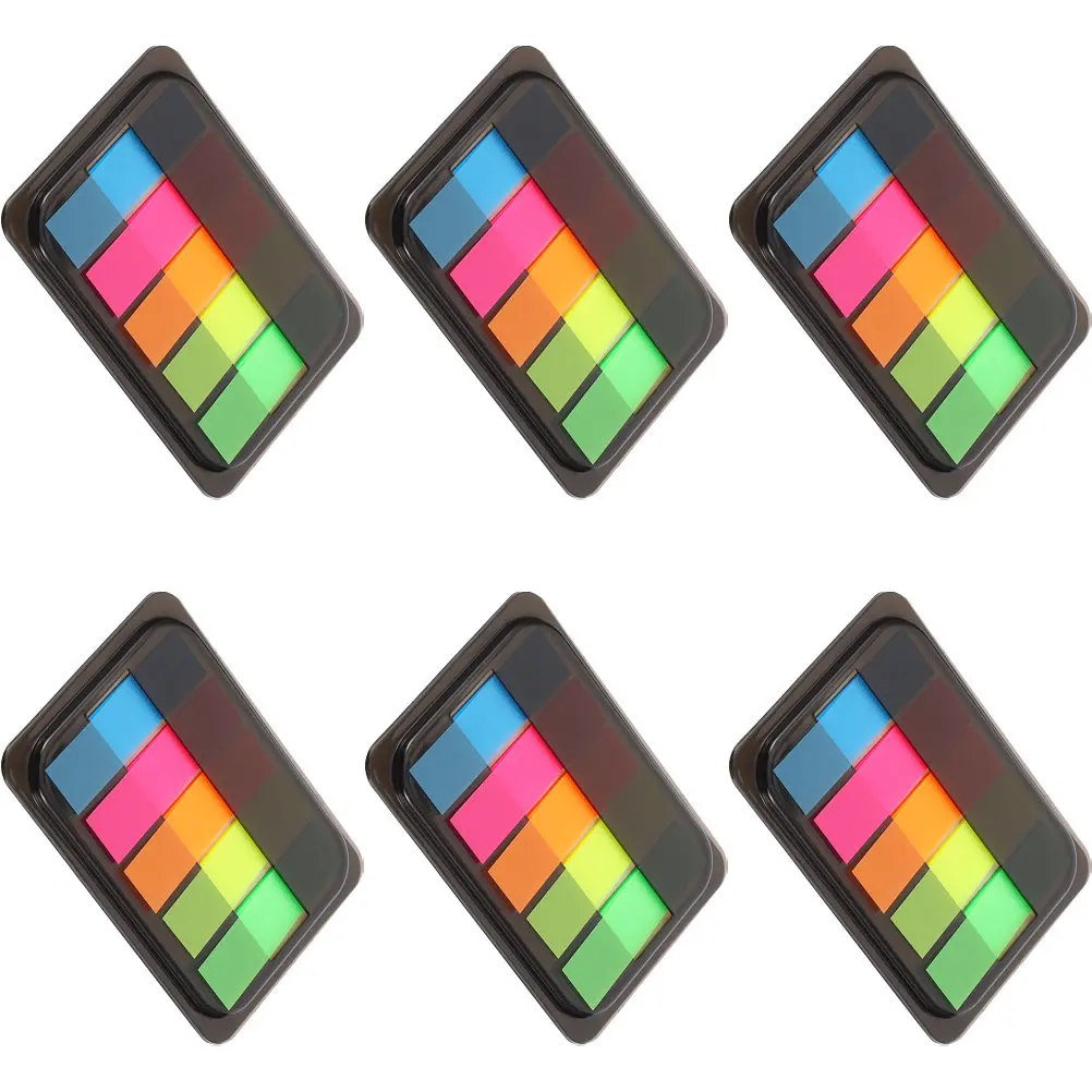 

6 коробок изысканных самоклеящихся стикеров-закладок, яркие цветные закладки с возможностью письма для чтения книг, заметок, офиса, школы