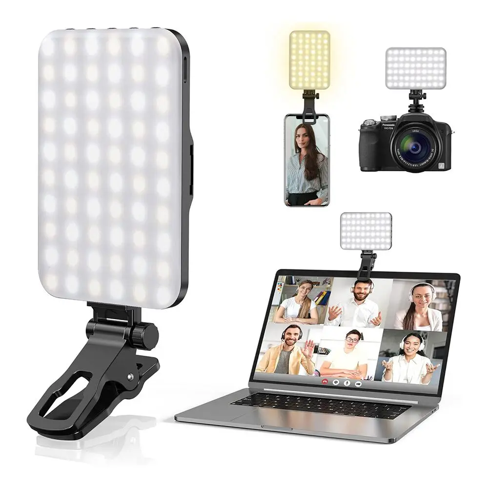 60 LED Clip-on Selfie Light Rechargeable Fill Light 7 Modes 10 Brightness Levels