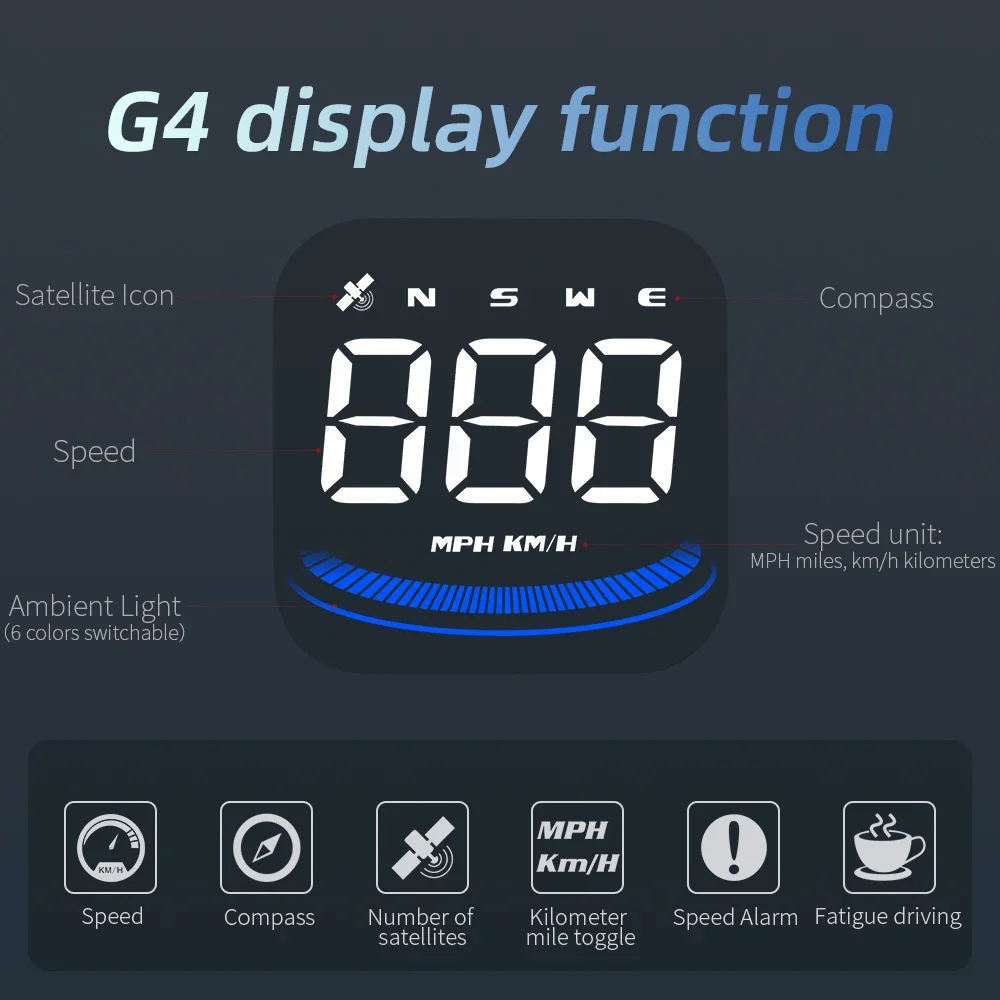 Universal Car HUD Head Up Display tachimetro GPS digitale con Test Speedup Test freno allarme Overspeed Display LCD per tutte le auto