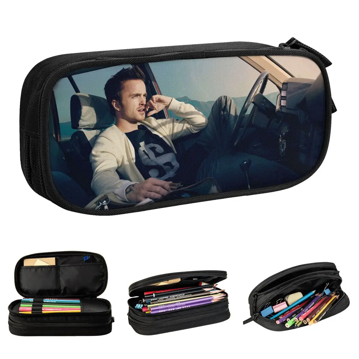 Jesse Pinkman Aaron Paul Pencil Cases Classic Breaking Bad Pen Box Bag Girl Boy Big Capacity Students School Gift Pencil Box