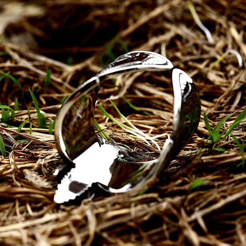 Beier Stainless Steel Punk Unique shape Butterfly Ring Animal Jewelry for man drop shipping BR8-833