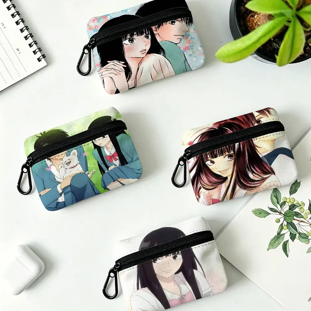 Kimi Ni Todoke Anim Portable Oxford Fabric Mini Wallet Carabiner Design Small Coin Bag For Cards Keys Earphones