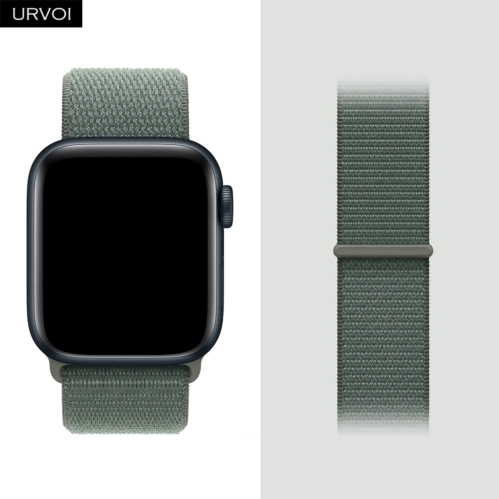 URVOI Sport Loop für Apple Watch Ultra 3 2 Serie 11 10 9 8 SE3 Nylonschlaufe für iWatch Sportband 42 46 mm atmungsaktiver Hakenverschluss