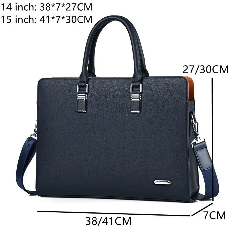 MOTAORA High Quality Leather Men Shoulder Bags Male Handbags For Macbook HP DELL 14 15.6 Inch Laptop Work Bag Business Briefcase