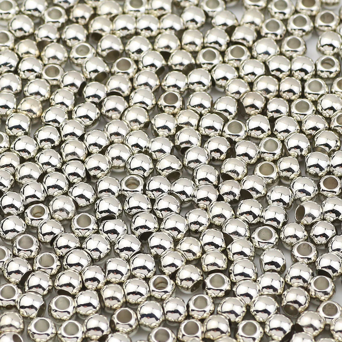 30-300 sztuk 4-12mm duży otwór błyszczący CCB plastikowy złoty posrebrzany Spacer luźne koraliki do tworzenia biżuterii DIY bransoletka naszyjnik — zdjęcie 5