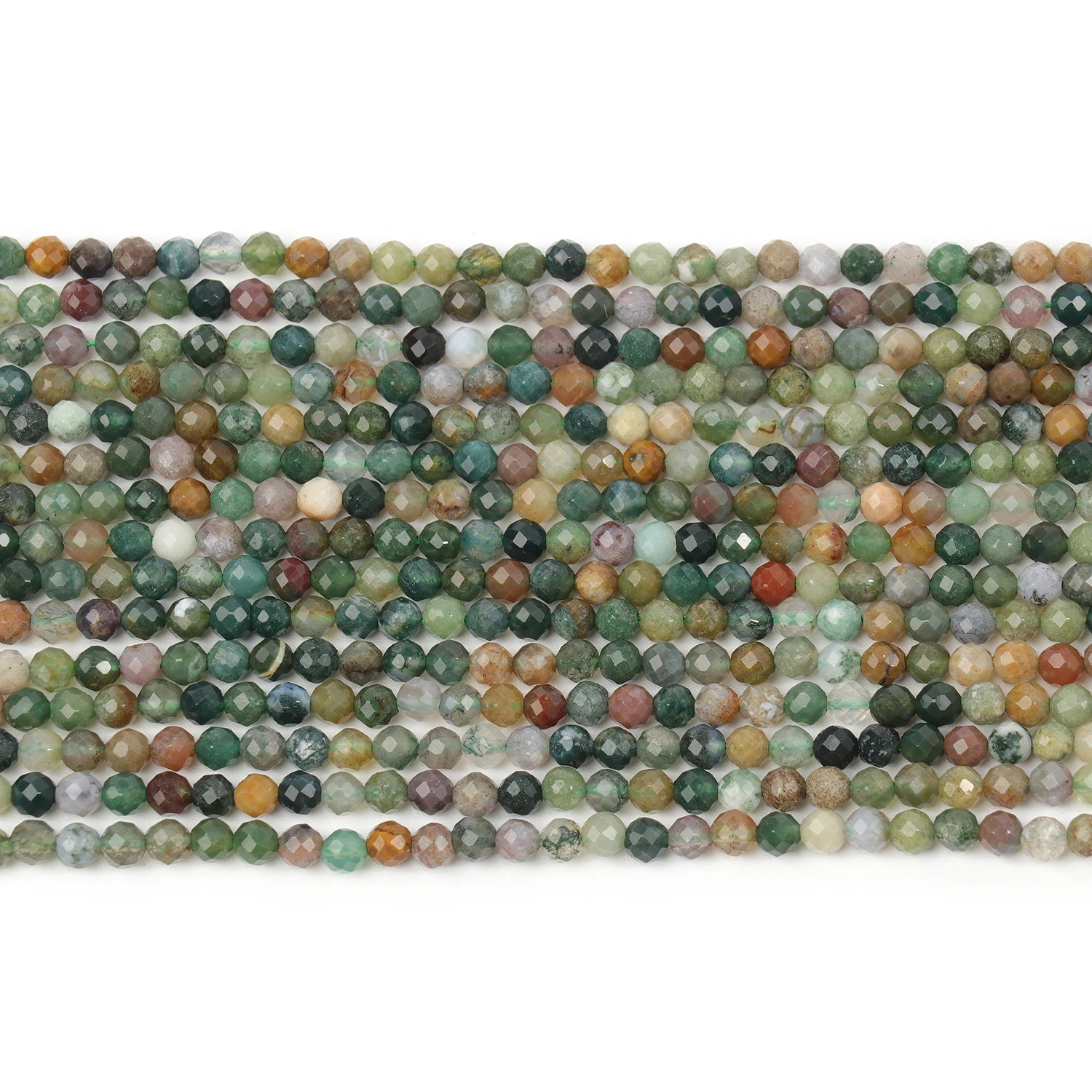 Großhandel Facettierte 2 3 4mm Naturstein Grüne Indische Achatperlen Runde Kleine Lose Perlen für Schmuckherstellung DIY Armband Halskette – Detail 3