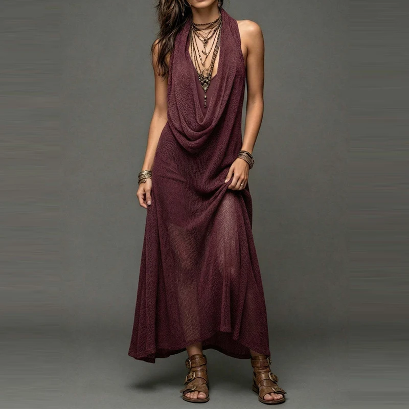 

Fashion Hollow Hight Waist Solid 2Pc Suit Sexy V Neck Tank Skirt & Sleeveless Skirt Outfit Lady Elegant Draped Vacation Knit Set