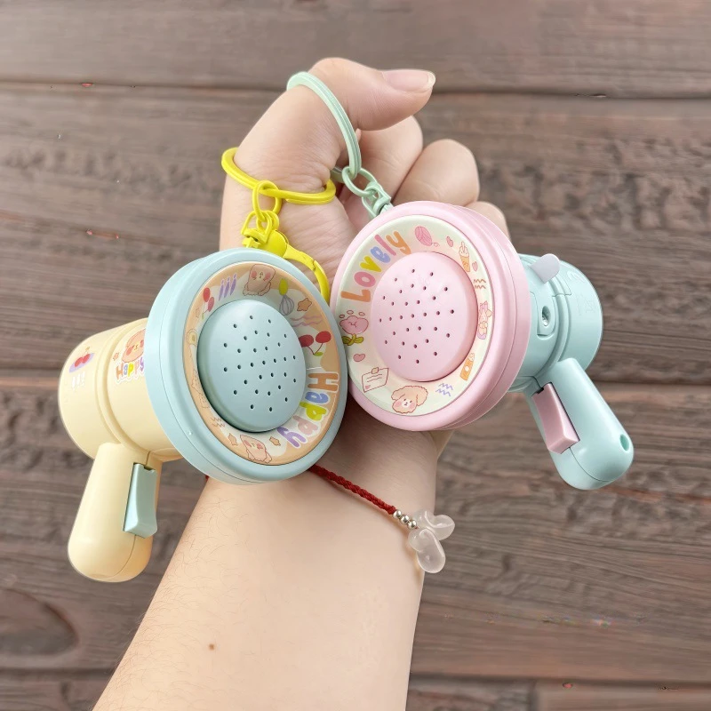 Cartoon Speaker Keychain Recording Mini Speaker Girl Bag Pendant Fashion Key Chains for Women Gift
