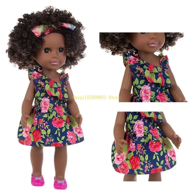 35 سنتيمتر نابض بالحياة تولد من جديد بيبي بوي فتاة للدمية الأمريكية الأفريقية الوليد طفل واقعية الجلد الأسود لينة الفينيل لدمية #1