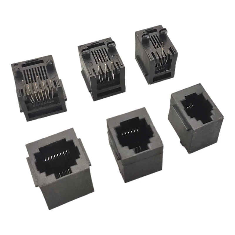 5/10Pcs RJ11 Socket 52-4P4C 6P6C 8P8C Phone Jack Female Crystal Head Socke 180 Degrees Vertical 6P6C Telephone Connector