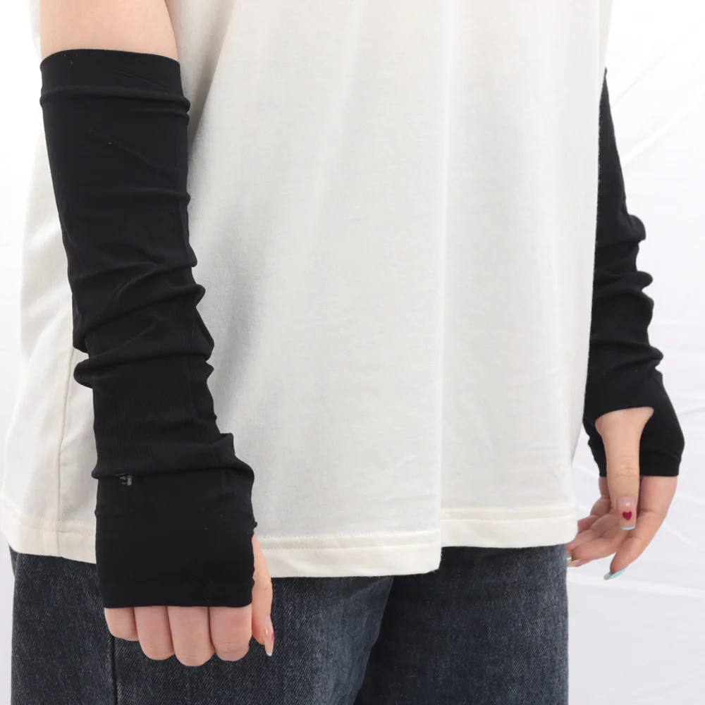 1Pair Cool Arm Sleeves Sunscreen Cuff Mittens Anti-Slip for Men Women Gloves Summer Outdoor Long Riding Uv Sun Protection