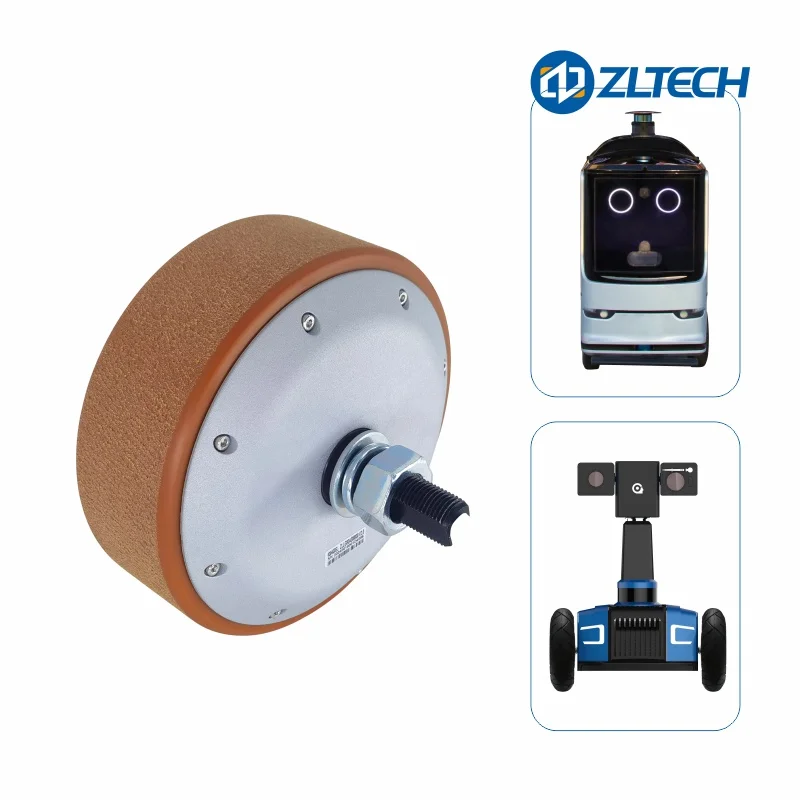 ZLTECH CE LVDS 8インチ 48V 800W 150RPM 300kg耐荷重 IP65 4096線エンコーダ ブラシレスDCハブホイールモーター PUタイヤ付き ロボット用