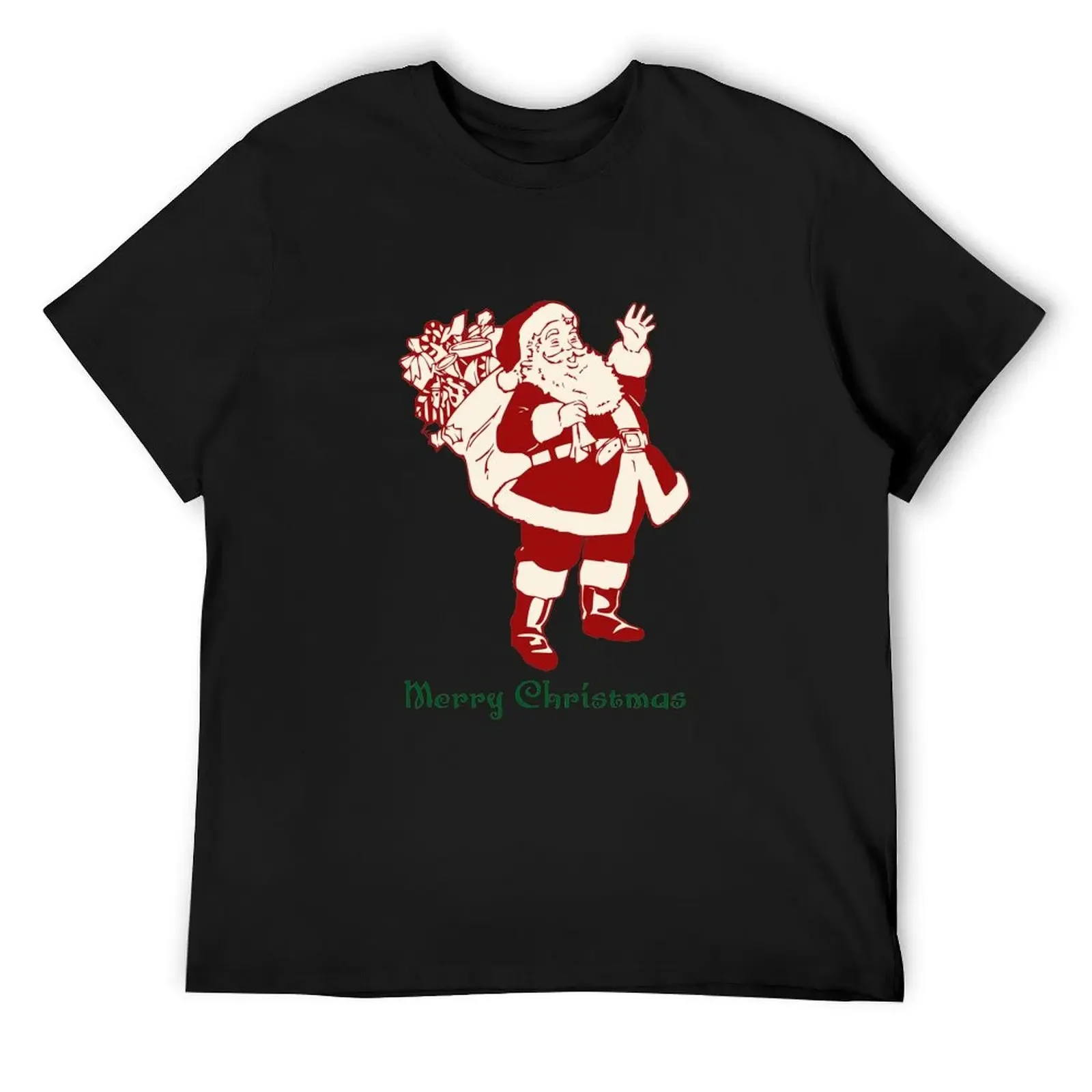 

Waving Santa T-Shirt shirts graphic tees funny shirt cotton anime clothes T-shirts for men cotton