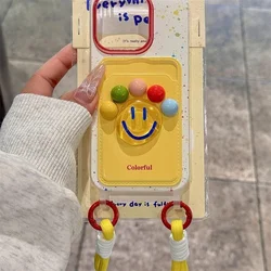 Card bag IND color splashed red English phone case with hanging rope and 3D doll Phone Case For iPhone 11 12 13 14 15 pro max