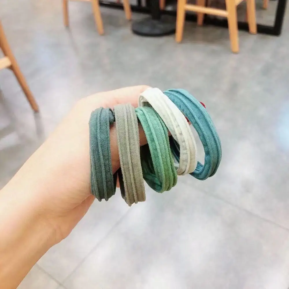 Scrunchies ذيل حصان حامل بلون سلس مطاطا رئيس حبل الكورية نمط شريط مطاطي العلاقات الشعر الإناث حبل الشعر الأساسي