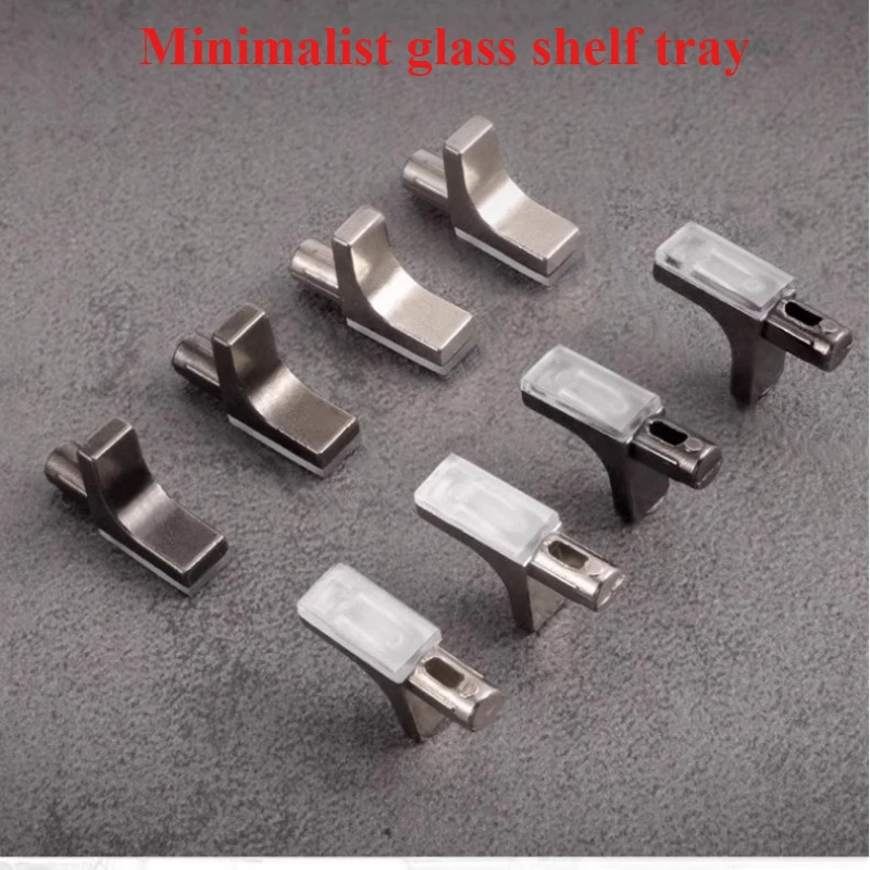4 Pieces/Package Movable Shelf Bracket Zinc Alloy Nickel Plated Wardrobe Closet Glass Partition Bracket Furniture Hardware