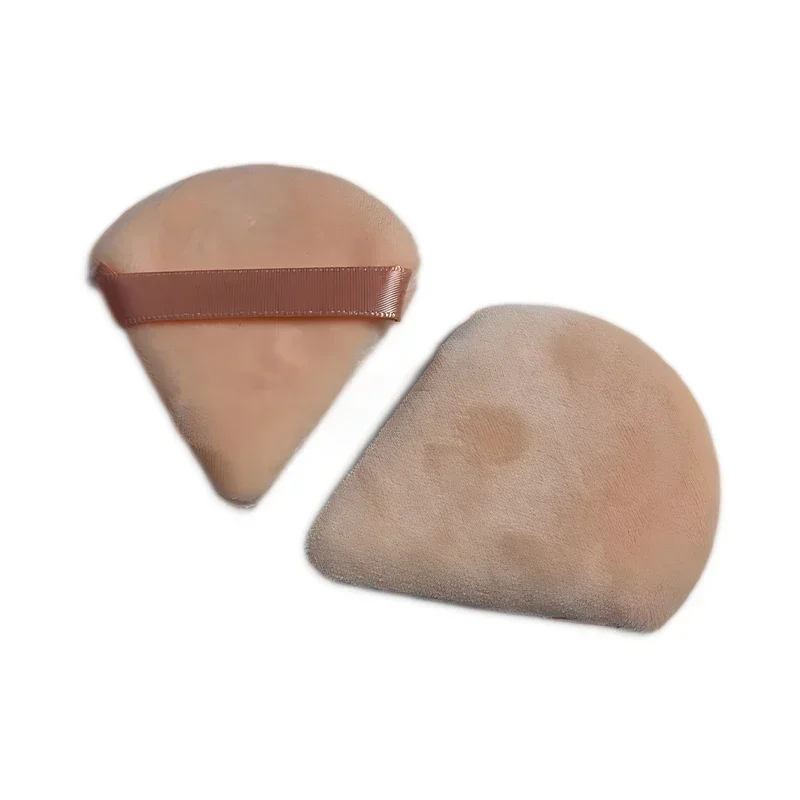 2 stuks fluwelen driehoekige cosmetische bladerdeeg nat droog gebruikt wasbaar zacht make-up spons gereedschap voor foundation poeder blusher schaduw